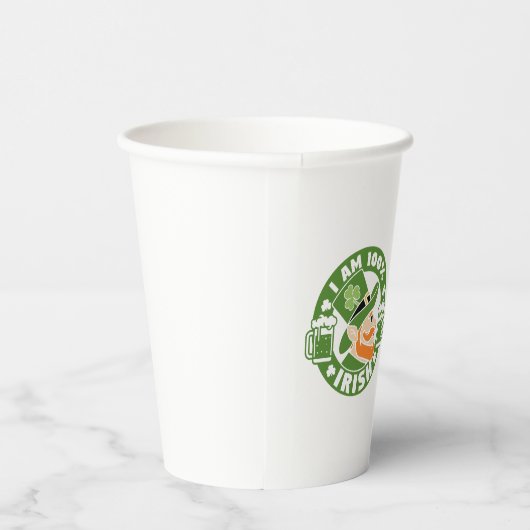 Ich bin zu 100 % irisch pappbecher (Rechts)