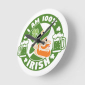 Ich bin zu 100 % irisch runde wanduhr (Winkel)