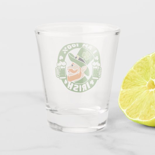 Ich bin zu 100 % irisch schnapsglas (Rückseite)
