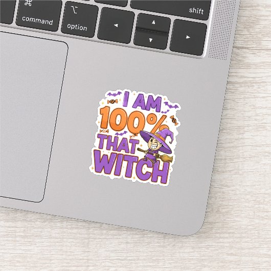Ich bin zu 100% jener HexenkHalloween-Spaß Aufkleber (Ausschnitt)