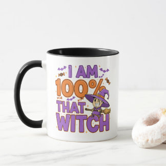 Ich bin zu 100% jener HexenkHalloween-Spaß Tasse
