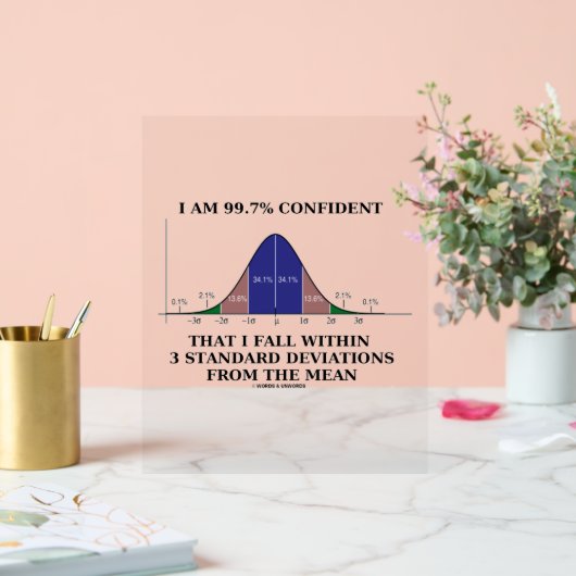 Ich bin zu 99,7% zuversichtlich fallen innerhalb v acrylschild (Hochzeit)