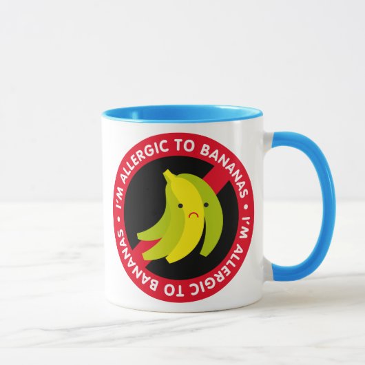 Ich bin zu den Bananen allergisch! Bananenallergie Tasse (Rechts)
