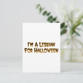Ich bin zu Halloween Lesbisch Postkarte (Stehend Vorderseite)