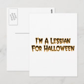 Ich bin zu Halloween Lesbisch Postkarte (Vorne/Hinten)