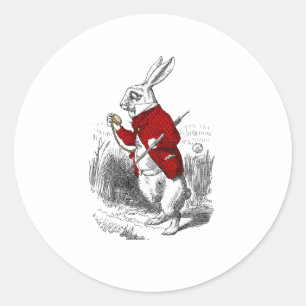 Ich bin zu spät, ich bin zu spät runder aufkleber