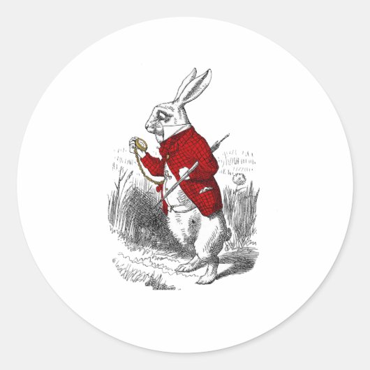 Ich bin zu spät, ich bin zu spät runder aufkleber (Vorderseite)