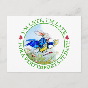 Ich bin zu spät, zu spät, für ein sehr wichtiges D Postkarte