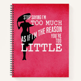 Ich bin zu viel Journaling-Notebook Notizblock