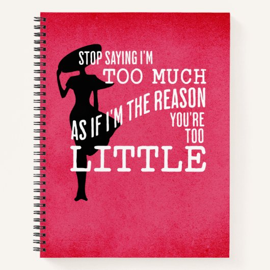 Ich bin zu viel Journaling-Notebook Notizblock (Vorderseite)