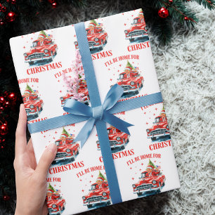 Ich bin zu Weihnachten Zuhause Geschenkpapier