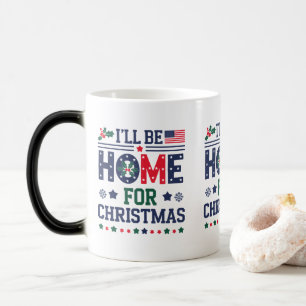Ich bin zu Weihnachten Zuhause Holiday Coffee Ta Verwandlungstasse