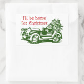 Ich bin zu Weihnachten Zuhause Rechteckiger Aufkleber (Tasche)