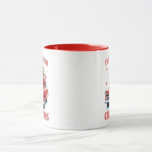 Ich bin zu Weihnachten Zuhause Tasse (Zentrum)