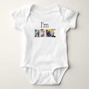Ich bin ZUHAUSE Foto-Collage Baby Strampler