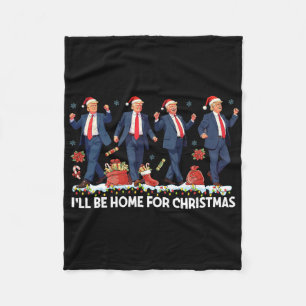 Ich bin Zuhause für Weihnachten Funny Trump Santa Fleecedecke