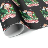 Ich bin Zuhause für Weihnachten Funny Trump Santa  Geschenkpapier (Rolleneckpunkt)