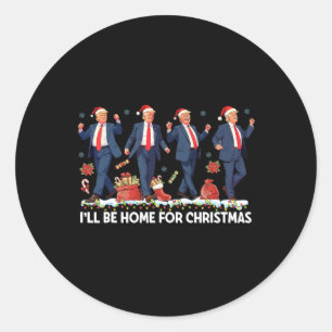 Ich bin Zuhause für Weihnachten Funny Trump Santa Runder Aufkleber