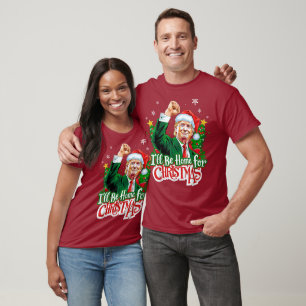 Ich bin Zuhause für Weihnachten Funny Trump Santa  T-Shirt