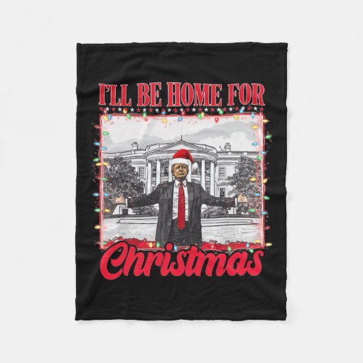 Ich bin Zuhause für Weihnachten Weihnachten Weihna Fleecedecke (Vorderseite)