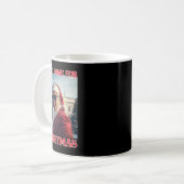 Ich bin Zuhause zu Weihnachten Trump Santa Selfie  Kaffeetasse (Vorderseite Links)