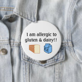 Ich bin zum Gluten und zur Molkerei allergisch Button (Beispiel)