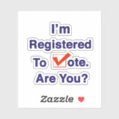 Ich bin zur Abstimmung 2024 registriert Aufkleber (Blatt)