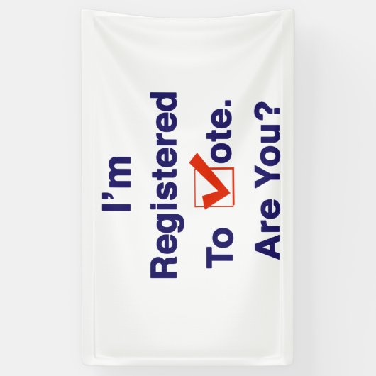 Ich bin zur Abstimmung 2024 registriert Banner (Vertikal)