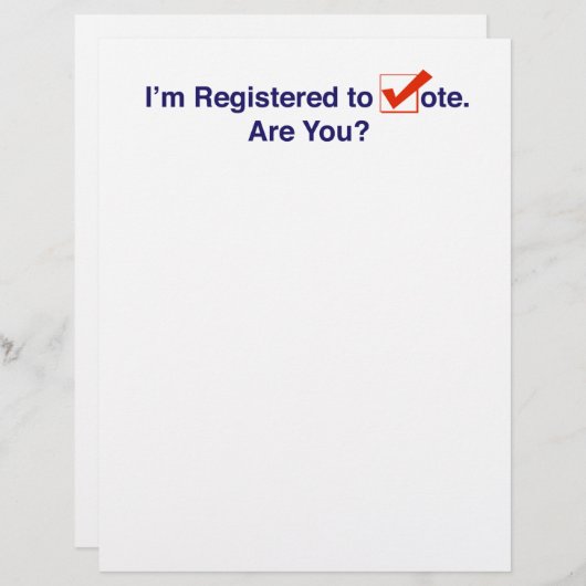 Ich bin zur Abstimmung 2024 registriert Briefbogen (Vorne/Hinten)