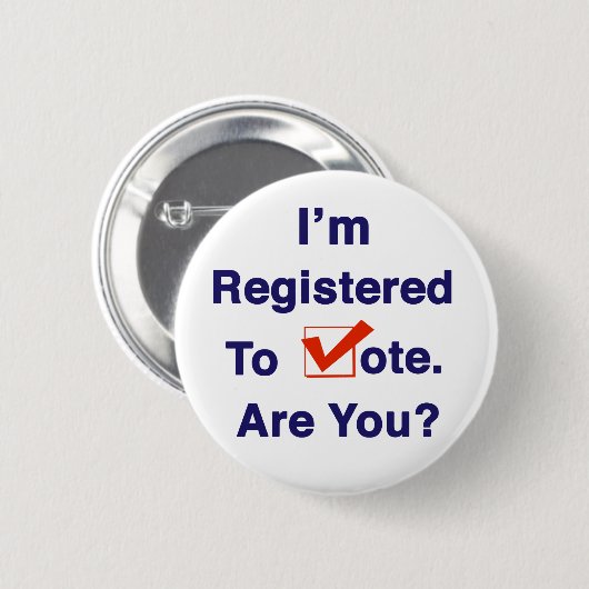 Ich bin zur Abstimmung 2024 registriert Button (Vorne & Hinten)