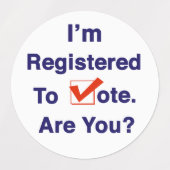 Ich bin zur Abstimmung 2024 registriert Etiketten (Design 2)