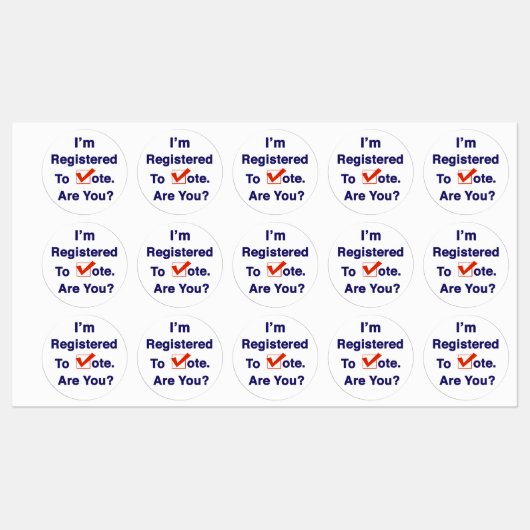 Ich bin zur Abstimmung 2024 registriert Etiketten (Blatt)