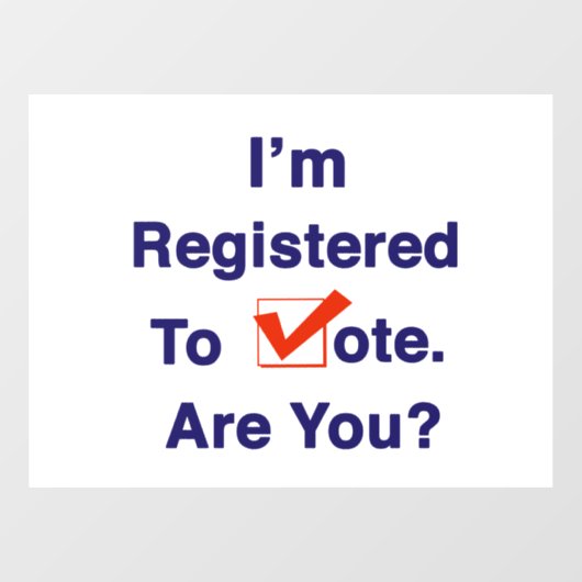 Ich bin zur Abstimmung 2026 registriert Fensteraufkleber (Blatt)