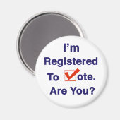 Ich bin zur Abstimmung 2026 registriert Magnet (Vorderseite/Rückseite)