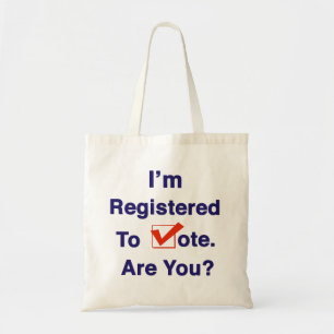Ich bin zur Abstimmung 2026 registriert Tragetasche