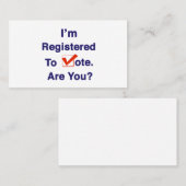 Ich bin zur Abstimmung 2026 registriert Visitenkarte (Vorne/Hinten)