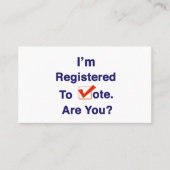Ich bin zur Abstimmung 2026 registriert Visitenkarte (Vorderseite)
