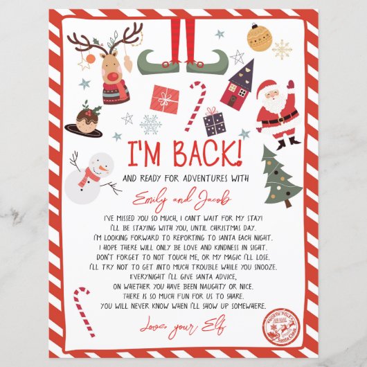 Ich bin zurück Elf Ankunft Brief Elf Rückkehr Weih (Vorderseite)