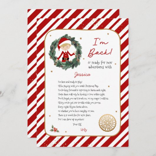 Ich bin zurück Elf Letter Einladung (Vorne/Hinten)