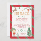 Ich bin zurück Elf Weihnachten Magischen Elf Print Einladung (Vorderseite)