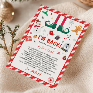 Ich bin zurück Elf Weihnachts Ankunft Brief Karte