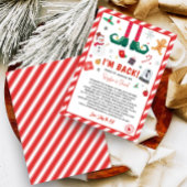 Ich bin zurück Elf Weihnachts Anreisekarte Einladung