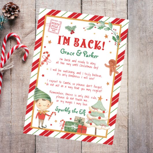 Ich bin zurück Elf Willkommen Hallo Weihnachten El