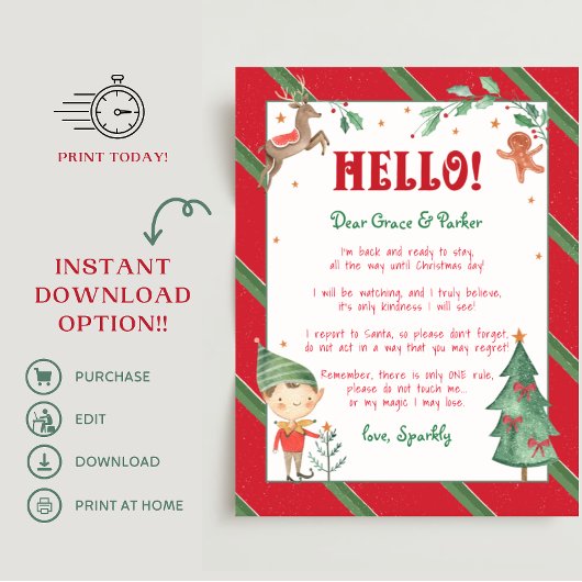 Ich bin zurück Elf Willkommen Hallo Weihnachten El Poster