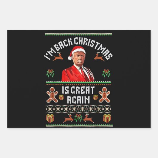 Ich bin zurück, Weihnachten ist wieder großartig T Geschenkpapier Set (Vorderseite 3)