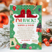 Ich bin zurück Weihnachts-Elf Anreisekarte Einladung