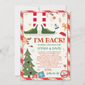 Ich bin zurück Weihnachts-Elf-Rückholbrief-Karte Einladung (Vorderseite)