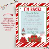 Ich bin zurück Willkommen zurück Weihnachts-Elf-Br Poster