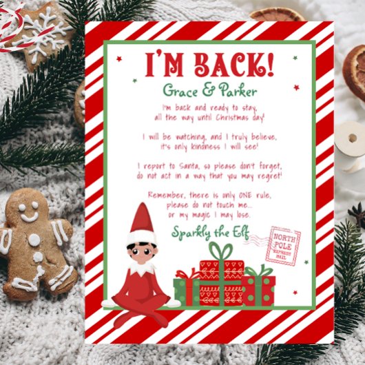 Ich bin zurück Willkommen zurück Weihnachts-Elf-Br Poster