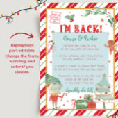 Ich bin zurück Willkommen zurück Weihnachts-Elf-Br Poster